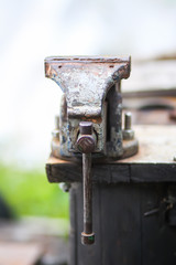 Old handmade rusty vice tool
