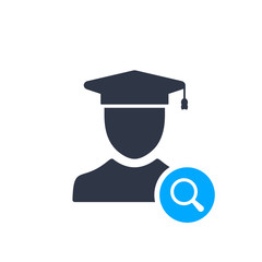 Expert Advice, Expert Opinion icon with research sign, explore, find, inspect symbol