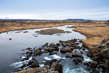 Island, Golden Circle,  Nationalpark Thingvellir, UNESCO-Weltkulturerbe, Fluß Oxava