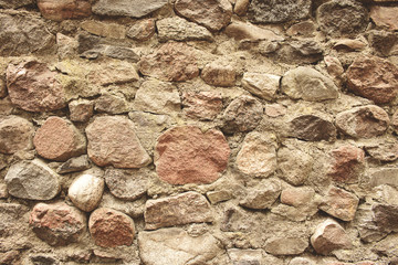 Old brown textured aged stone wall background