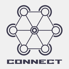 Abstract hexagonal geometric symbol. 