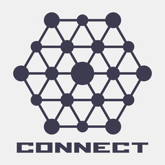 Abstract hexagonal geometric symbol. 