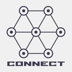 Abstract hexagonal geometric symbol. 