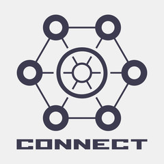 Abstract hexagonal geometric symbol. 