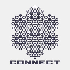 Abstract hexagonal geometric symbol. 