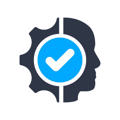 Employee skills sign. Leadership Skills icon with check sign, approved, confirm, done, tick, completed symbol