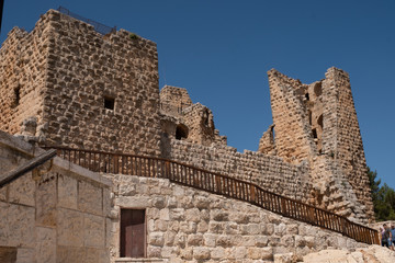 Ajloun Castle in north-western Jordan. Arab and crusaders fort.