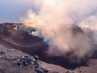 crater at Mount Stromboli