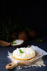 a simple quark coconut cake from the tin