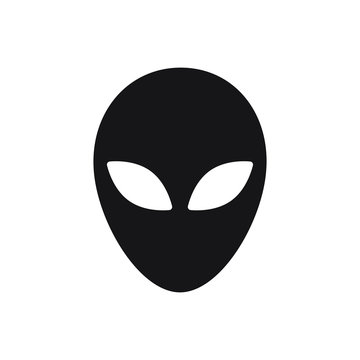 Grey alien vector icon isolated
