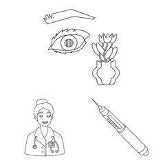 Vector illustration of mellitus and diabetes symbol. Set of mellitus and diet vector icon for stock.