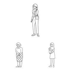 Vector illustration of happy and character symbol. Collection of happy and portrait vector icon for stock.