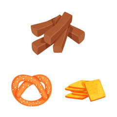 Vector illustration of food and crunchy icon. Set of food and flavor stock vector illustration.