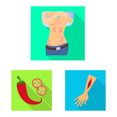 Vector illustration of dermatology and disease logo. Collection of dermatology and medical stock vector illustration.