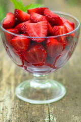 strawberry dessert - delicious fruit food, vitamins, menu concept. food background. copy space
