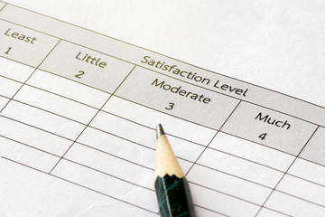 satisfaction questionnaire or satisfaction level paper
