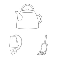 Isolated object of food and natural icon. Set of food and black stock vector illustration.