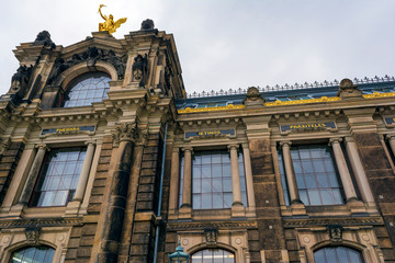 Fototapeta na wymiar Historic buildings at Bruhl Terrasse in Dresden