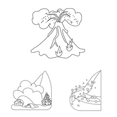 Vector illustration of cataclysm and disaster sign. Collection of cataclysm and apocalypse vector icon for stock.