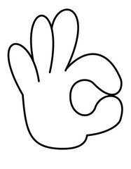 右手(OKサイン)線画