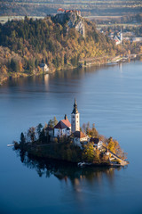 Island with a church in Bled, Slovenia