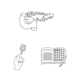 Vector illustration of mellitus and diabetes logo. Set of mellitus and diet stock vector illustration.