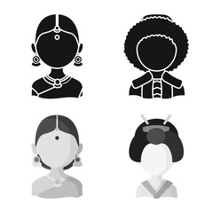 Isolated object of imitator and resident logo. Set of imitator and culture vector icon for stock.