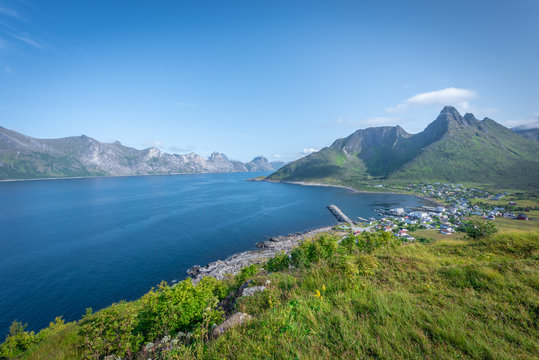 Fishing village Mefjordvær on Senja Island, Norway