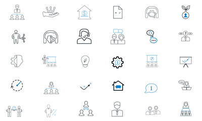 Business icon set vector line icons in flat design with elements for mobile concepts and web apps. Collection modern infographic logo and pictogram.