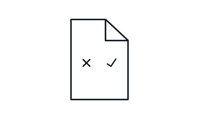 Document and checkmark vector icon Concept or correct form or agreement symbol. 