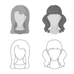 Vector design of professional and photo sign. Set of professional and profile stock symbol for web.