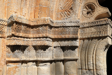 Detail of the porch of the church of San Pedro Ap&oacute;stol. Villacadima, Guadalajara (Spain)
