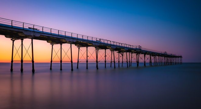 Saltburn Pier at sunset