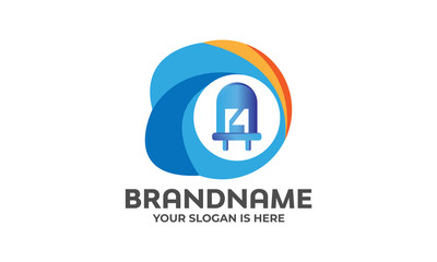 Logo with the image of an electronic diode