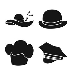 Vector design of beanie and beret symbol. Set of beanie and napper stock symbol for web.