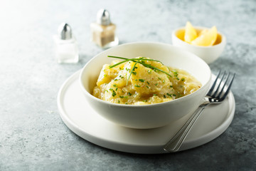 Traditional potato salad with herbs
