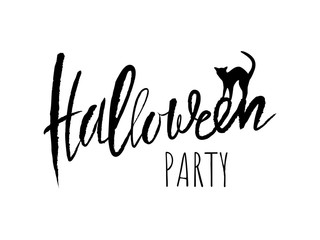 Fototapeta na wymiar vector handwritten lettering Halloween party calligraphic card