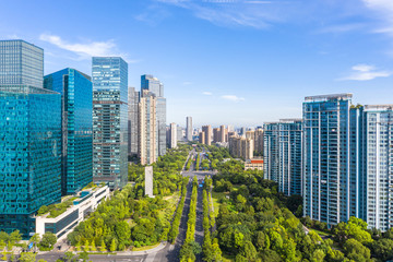 Obraz premium city skyline in hangzhou china