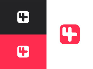 Number 4 logo icon in square rounded shape