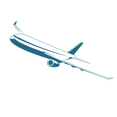 Vector drawn passenger plane. Isolated on white background.