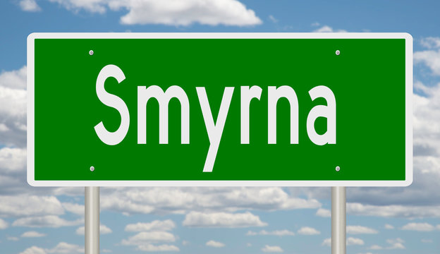 Rendering Of A Green Highway Sign For Smyrna Georgia