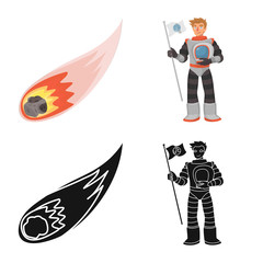 Vector illustration of astronomy and technology sign. Collection of astronomy and sky stock symbol for web.