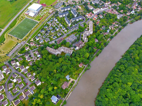Aerial photography of a residential area in Andresy, Yvelines, France