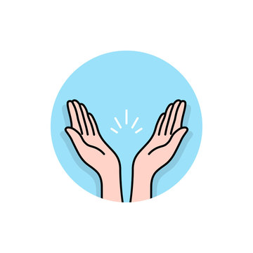 prayer or applause hands round logo