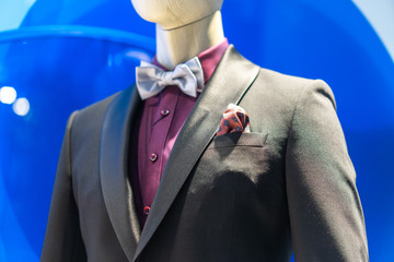 luxury suit in shopping mall