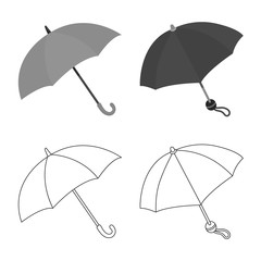 Isolated object of protection and closed icon. Set of protection and rainy stock symbol for web.