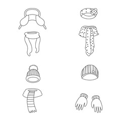 Vector design of winter and cold icon. Collection of winter and warm vector icon for stock.