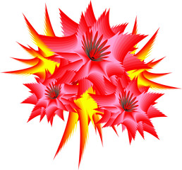 Obraz premium Abstract bouquet of flowers, fantasy plants. Vector illustration