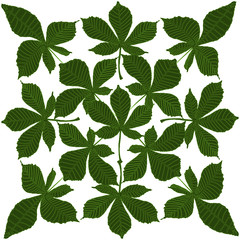 Fototapeta premium Background of green leaves and blades of grass.