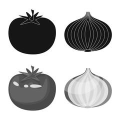 Isolated object of taste and product sign. Collection of taste and cooking stock vector illustration.